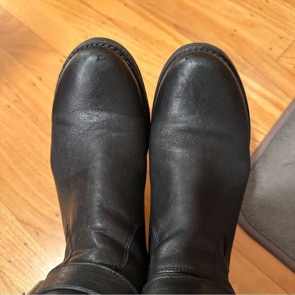 Frye Veronica Strap Zip Short Boot Black Leather with Buckle SZ 7 US - Picture 3 of 12